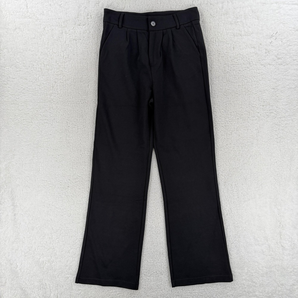 Stoosh Dress Pants Womens Large Black Straight Leg Ponte Stretch Work Office